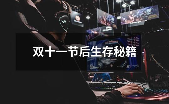 双十一节后生存秘籍-第1张-游戏资讯-龙启网络