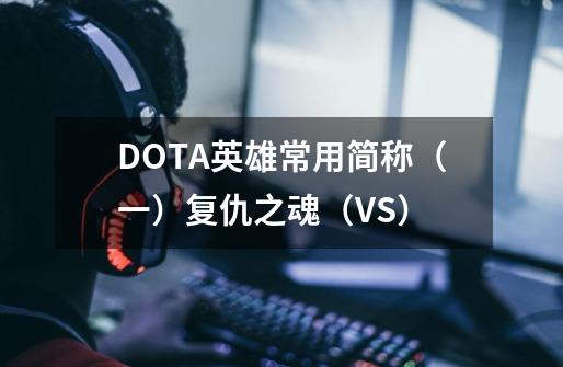 DOTA英雄常用简称(一)复仇之魂(VS)-第1张-游戏资讯-龙启网络