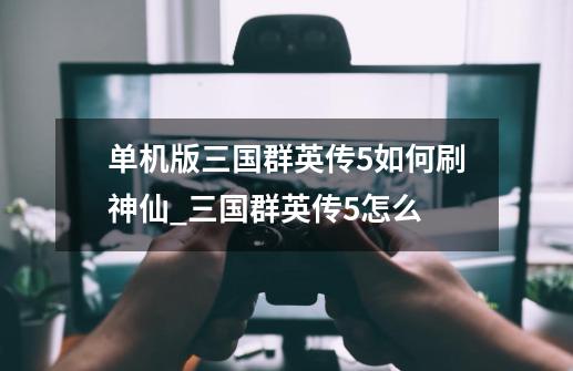 单机版三国群英传5如何刷神仙_三国群英传5怎么-第1张-游戏资讯-龙启网络