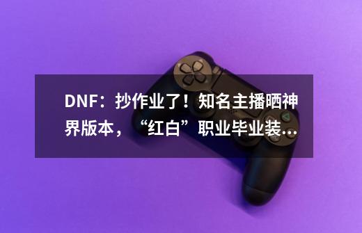 DNF:抄作业了!知名主播晒神界版本,“红白”职业毕业装备搭配-第1张-游戏资讯-龙启网络