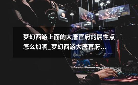 梦幻西游上面的大唐官府的属性点怎么加啊?_梦幻西游大唐官府什么时候开的-第1张-游戏资讯-龙启网络