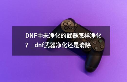 DNF中未净化的武器怎样净化?_dnf武器净化还是清除-第1张-游戏资讯-龙启网络