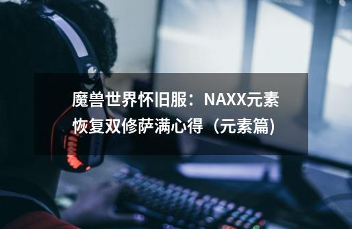 魔兽世界怀旧服:NAXX元素恢复双修萨满心得(元素篇)-第1张-游戏资讯-龙启网络