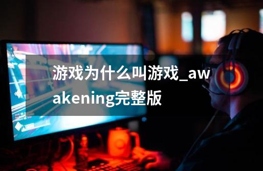 游戏为什么叫游戏_awakening完整版-第1张-游戏资讯-龙启网络