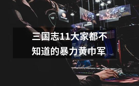 三国志11大家都不知道的暴力黄巾军-第1张-游戏资讯-龙启网络