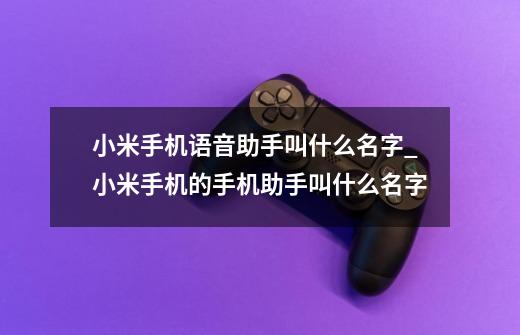小米手机语音助手叫什么名字_小米手机的手机助手叫什么名字-第1张-游戏资讯-龙启网络