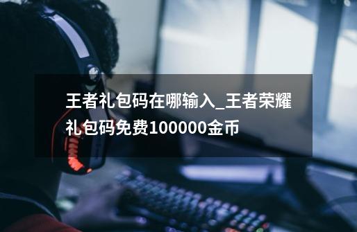 王者礼包码在哪输入_王者荣耀礼包码免费100000金币-第1张-游戏资讯-龙启网络