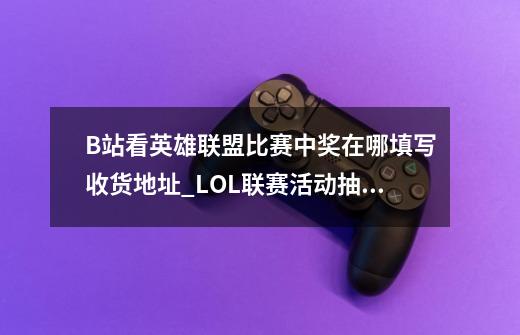 B站看英雄联盟比赛中奖在哪填写收货地址_LOL联赛活动抽奖-第1张-游戏资讯-龙启网络