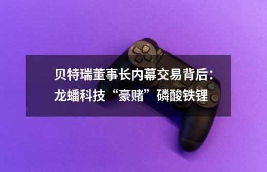 贝特瑞董事长内幕交易背后:龙蟠科技“豪赌”磷酸铁锂-第1张-游戏资讯-龙启网络