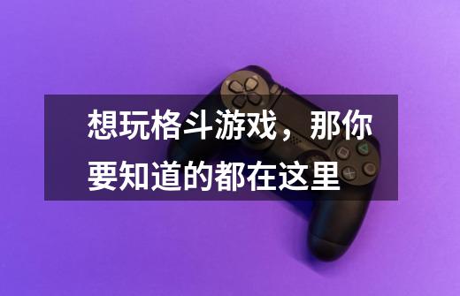 想玩格斗游戏,那你要知道的都在这里-第1张-游戏资讯-龙启网络