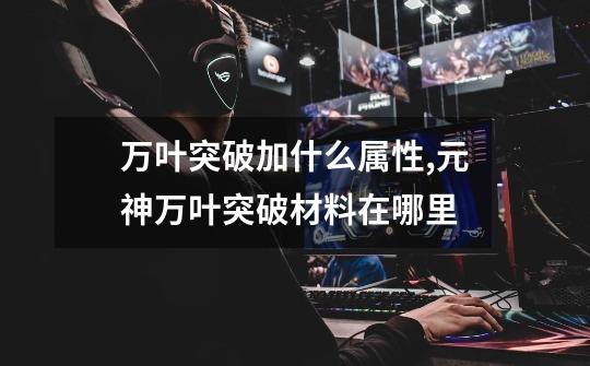 万叶突破加什么属性,元神万叶突破材料在哪里-第1张-游戏资讯-龙启网络