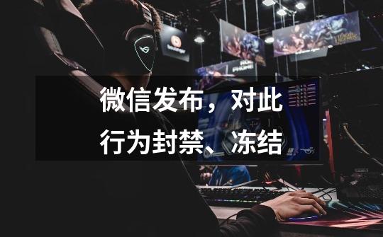 微信发布,对此行为封禁、冻结-第1张-游戏资讯-龙启网络