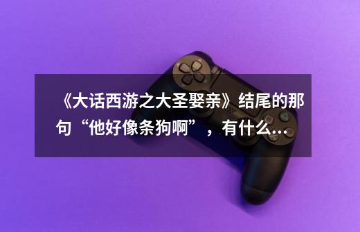 《大话西游之大圣娶亲》结尾的那句“他好像条狗啊”,有什么寓意_大话西游大圣娶亲最后的歌曲叫什么-第1张-游戏资讯-龙启网络