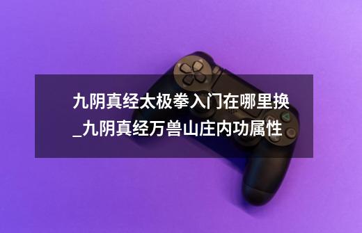 九阴真经太极拳入门在哪里换_九阴真经万兽山庄内功属性-第1张-游戏资讯-龙启网络