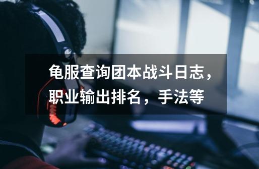 龟服查询团本战斗日志,职业输出排名,手法等-第1张-游戏资讯-龙启网络