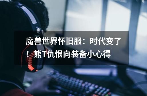 魔兽世界怀旧服:时代变了!熊T仇恨向装备小心得-第1张-游戏资讯-龙启网络