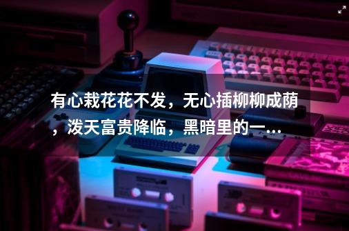有心栽花花不发,无心插柳柳成荫,泼天富贵降临,黑暗里的一道光-第1张-游戏资讯-龙启网络