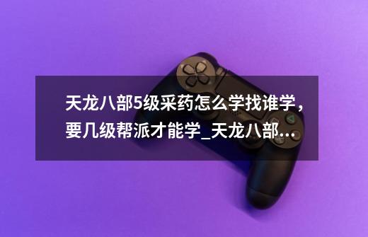 天龙八部5级采药怎么学找谁学,要几级帮派才能学_天龙八部采药怎么挣钱-第1张-游戏资讯-龙启网络