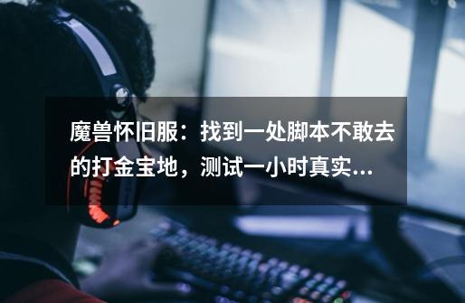 魔兽怀旧服:找到一处脚本不敢去的打金宝地,测试一小时真实收入-第1张-游戏资讯-龙启网络