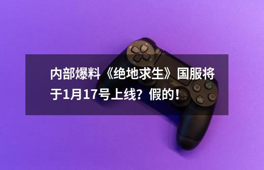 内部爆料《绝地求生》国服将于1月17号上线?假的!-第1张-游戏资讯-龙启网络