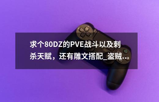 求个80DZ的PVE战斗以及刺杀天赋,还有雕文搭配_盗贼战斗天赋雕文天赋-第1张-游戏资讯-龙启网络