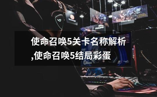 使命召唤5关卡名称解析,使命召唤5结局彩蛋-第1张-游戏资讯-龙启网络